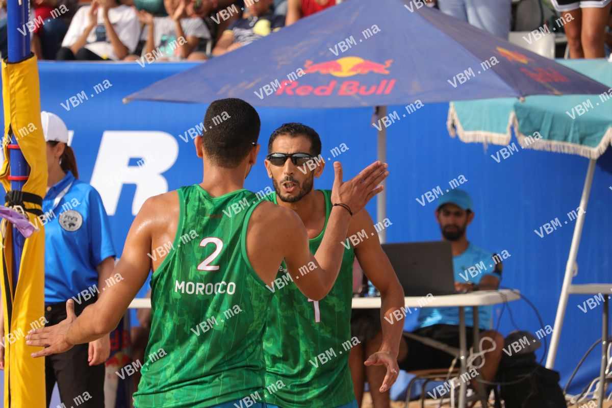 Photo de volley-ball au Maroc, lors de African Championship BVB, à Agadir, le 28 juillet 2022